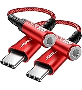 JSAUX 2-Pack USB Type C to 3.5mm Female Headphone Jack Adapter, USB C to Aux Audio Dongle Cable C...