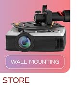 The mount can be wall mounted to slanted walls
