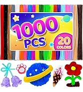 Eppingwin 1000pcs Pipe Cleaners, Multi Colored Pipe Cleaners Craft Supplies, 20 Colors Chenille S...