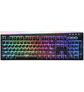 iRocks K71R Wireless RGB Mechanical Gaming Keyboard, Switches Brown,PBT 107 Keys NKRO,RGB Backlit...
