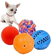 Volacopets 4 Pack Puppy Balls, Puppy Teething Ball, Dog balls for small dogs, Squeaky Ball for Sm...