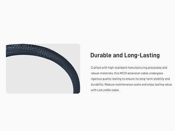 LetLinkSo Gen5 PCIe 5.0 MCIO 8i to MCIO x8 Extension Cable Straight Male SFF-TA-1016 74pin