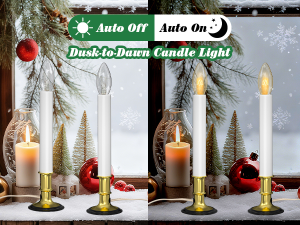window candles with sensor dusk to dawn electric corded