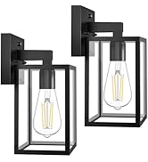 FOLKSMATE Dusk to Dawn Outdoor Wall Lanterns 2-Pack, Sensor Porch Wall Sconces, Waterproof Exteri...