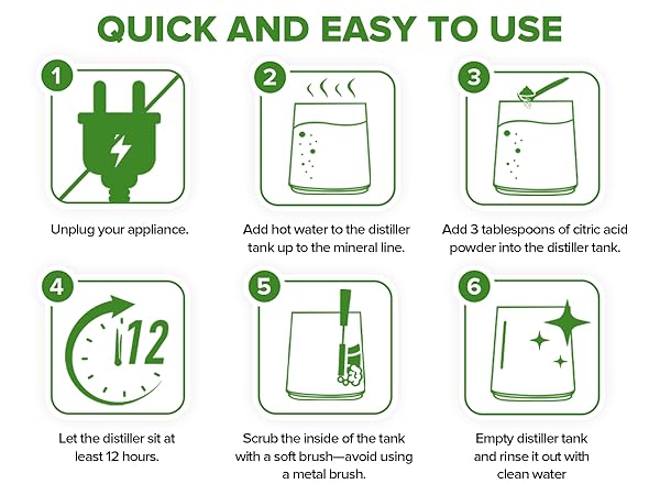distiller cleaning and descaling