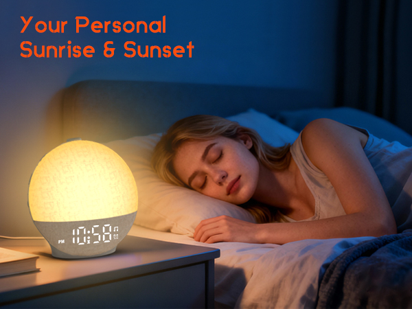 sunrise alarm clock with sunset simulation lulls sleepers into deep sleep smoothly at night