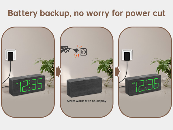 wooden digital clock