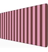 Pink and Burgundy Striped Desk Mat Cute Pastel XXL Large Gaming Mouse Pad Desk Pad Kawaii Cozy Ae...