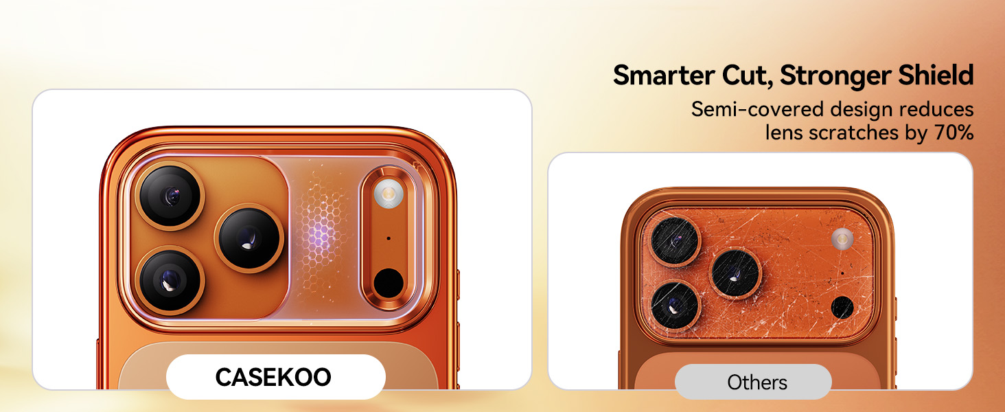 Orange for iPhone 17 Pro Max Case with 360 Spin Magnetic Stand Slim Polished Clear