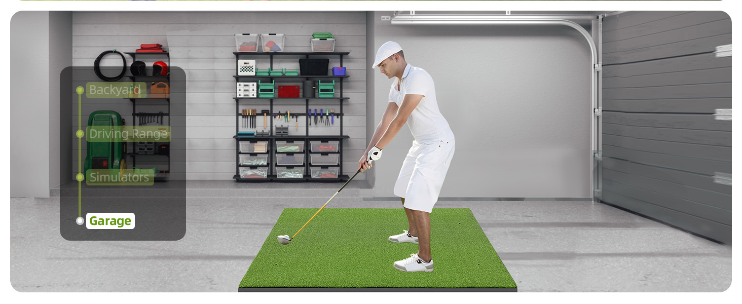 diy your own golf driving range for golfing at home golf mats practice indoor garage basement