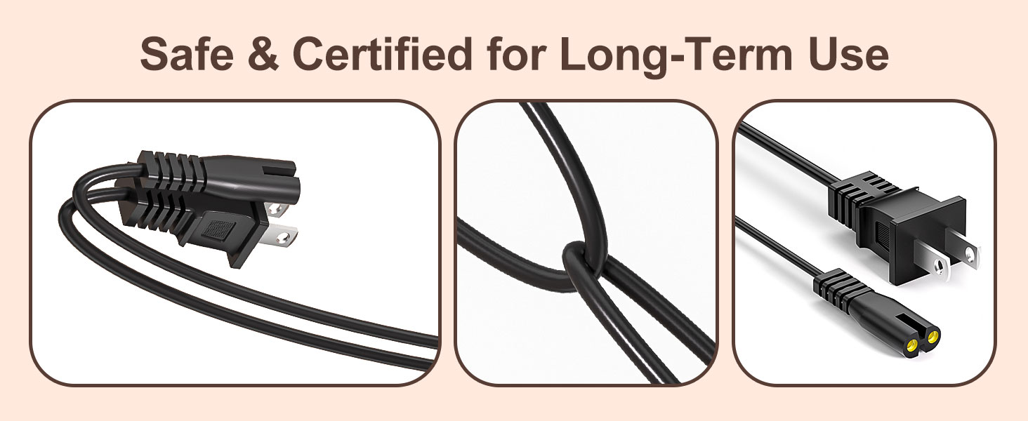 TV Power Cord for Samsung LG TCL Sony TV Power Cable