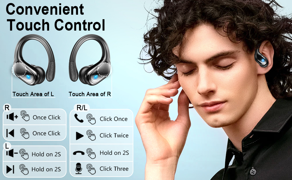 sports earbud Black earbud wireless earbud with earhooks wireless earbud with microphone 