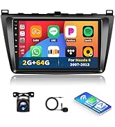 SIXTOP 2+64G Android 13 Car Stereo Radio for Mazda 6 2007-2012 Apple Carplay Android Auto GPS Nav...