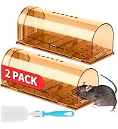 LULUCATCH Humane Mouse Traps 2 Pack, Live Mouse Traps, Catch and Release Mouse Traps Indoor for H...