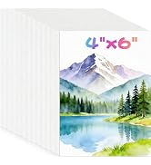 100 Sheets Watercolor Paper, 4"x6" White Water Color Paper Bulk, 140lb/300gsm Cold Press Water Co...