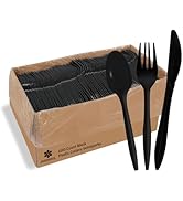 [1000 Pack]Disposable Plastic Cutlery Sets for Parties Includes 333 Forks, 333 Spoons, 334 Knives...