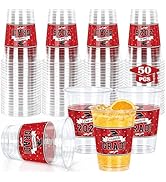 QZYL 50 PCS 2026 Graduation Cups, 14 OZ Red Graduation Supplies, Disposable Plastic Cup Bulk for ...