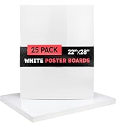 Hygloss White Poster Board 22x28 Inch, 25-Pack - Blank Cardstock for School Supplies, Projects, S...