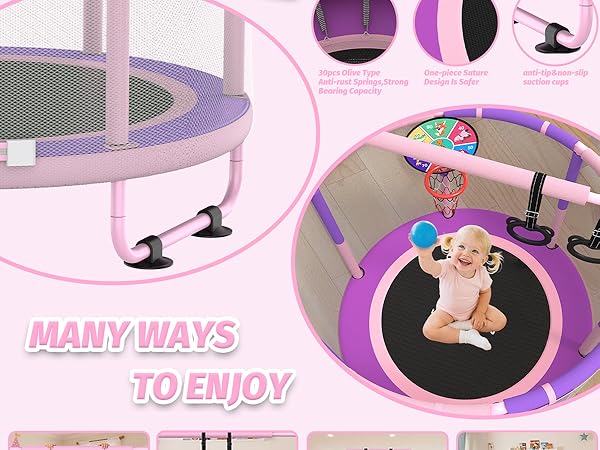 5ft Toddler Mini 6-in-1 Trampoline Indoor Outdoor