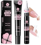 Luckyfairy 15g Nail Glue for Press Ons with 10ml Nail Glue Remover, Quick Dry Super Strong Semi S...
