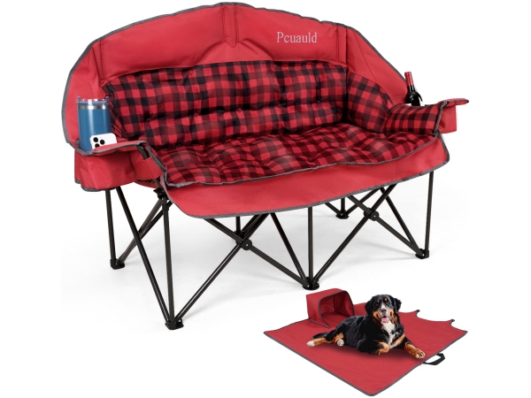 Double camping chair red
