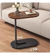 C-Shaped End Table for Couch, Small Side Table with Metal Frame, Slim Skinny End Tables for Small...
