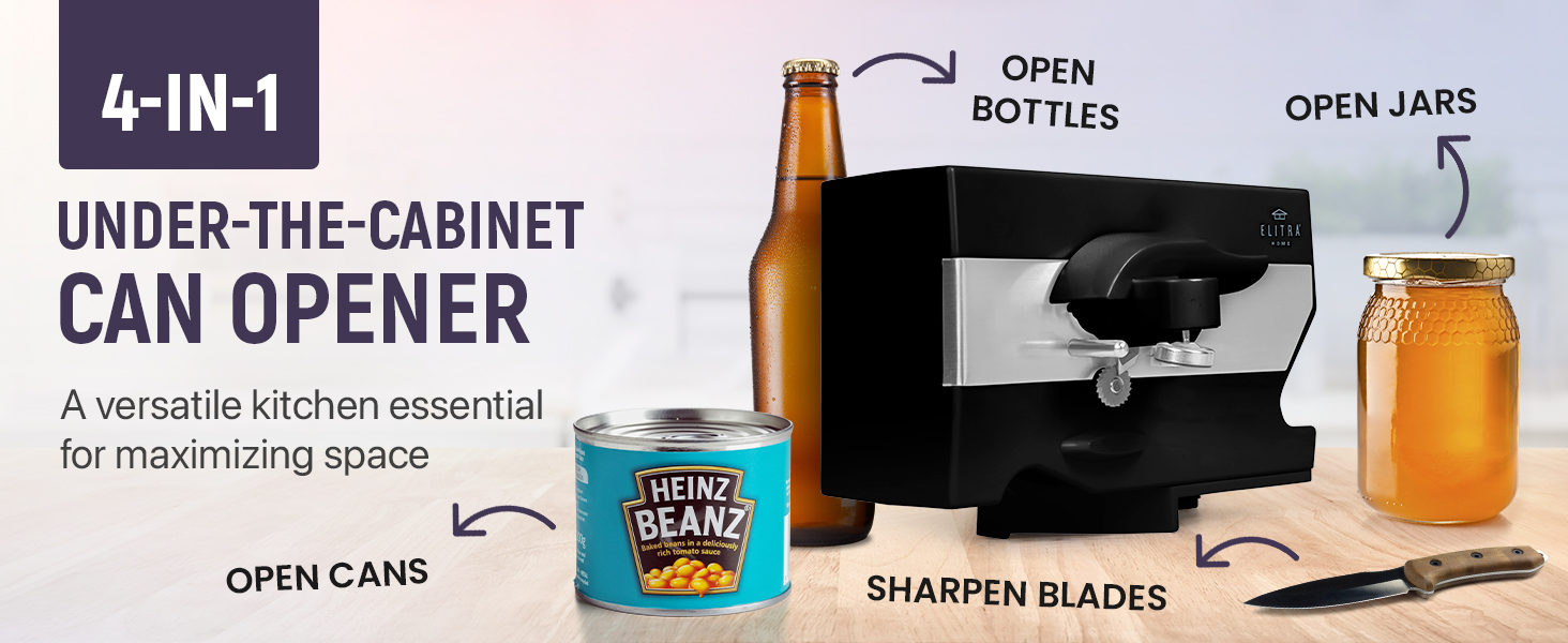 Electric Can Opener - 4 in 1 blk 1
