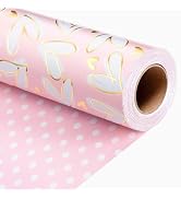 MAYPLUSS Wedding Wrapping Paper Roll, 17IN x 33FEET Gold Foil Heart Bridal Shower Gift Wrap for M...