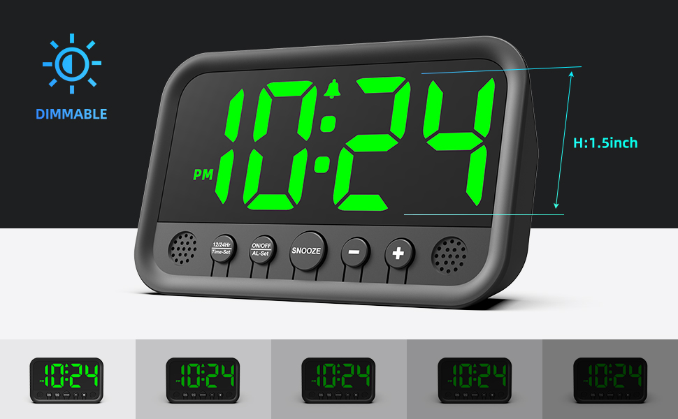 LED Digital Clock with Dimmable Brightness