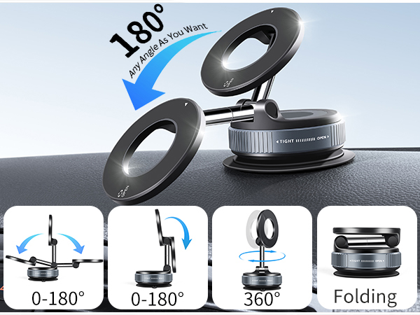 Vacuum magnetic car phone mount any angles you want