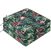 Favoyard Outdoor Chair Cushion 19 x 19 x 3 In Waterproof Pattern Fade Resistant Cushions for Pati...