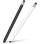 HATOKU 2 Pack Stylus Pen for iPad &amp; Touchscreen Devices (Black &amp; White), Dual Tip Rubber Stylus, ...