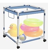 Syagnos Pool Storage Bin,Rolling Nylon Mesh Storage Organizer Holder for Noodles,pool Toys,Floats...