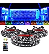 Nilight 3PCS 60 Inch RGB Truck Bed Light Strip Kit 270 LED Neon Accent Lights with RF Remote On O...