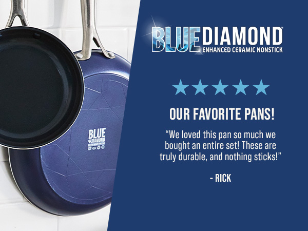 BlueDiamond, Ceramic Nonstick, PFAS-Free, Non-Toxic, Cookware, Frypans, Classic