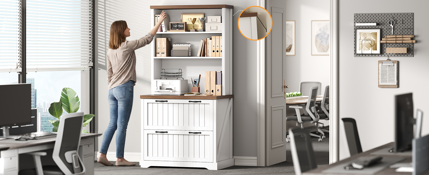 file cabinet with storage shelves