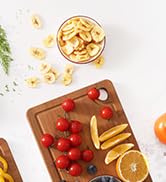 Homaxy Bamboo Cutting Board for Kitchen Set of 3, Wooden Cutting Boards with Non-Slip Mat Deep Ju...