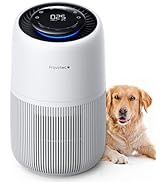 Provirtec Pet Air Purifier up to 1500 Ft², Enhanced Activated Carbon &amp; 360° Grille Air Intake for...