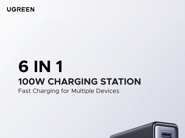 6 IN 1 100W CHARGING STATION Fast Charging for Multiple Devices