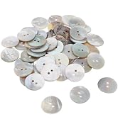 Mother of Pearl Buttons Set, 30Pcs Gray Pearl Buttons, 15mm/18mm/20mm, 3 Sizes, 2 Holes, for Sewi...