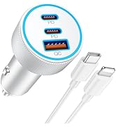 [MFi Certified] iPhone Fast Car Charger, 3-Port 67W USB C Car Charger Super Fast Charging Cigaret...