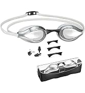PHELRENA Swimming Goggles, with Scale Head Strap Swim Goggles, Clear Vision Anti Fog &amp; Glare No L...