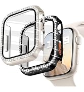 JR.DM 2 Pack Bling Case with HD Screen Protector Compatible with Apple Watch Series 4 5 6 SE 40mm...