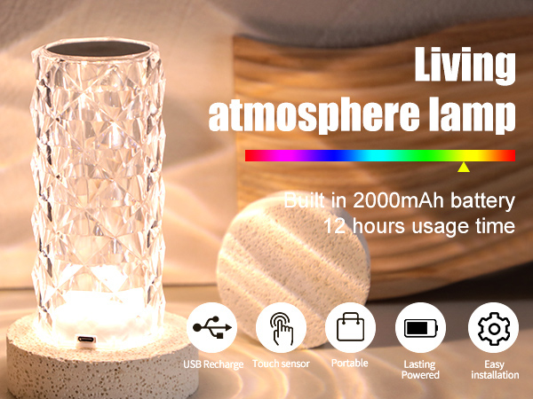 oneleaf Cordless Table Lamp, Modern LED Rechargeable Battery Touch Desk lamp