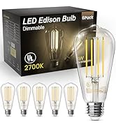 TJOY Edison Light Bulbs 60W Equivalent, Dimmable Vintage LED Light Bulbs, E26 Medium Base, Warm W...