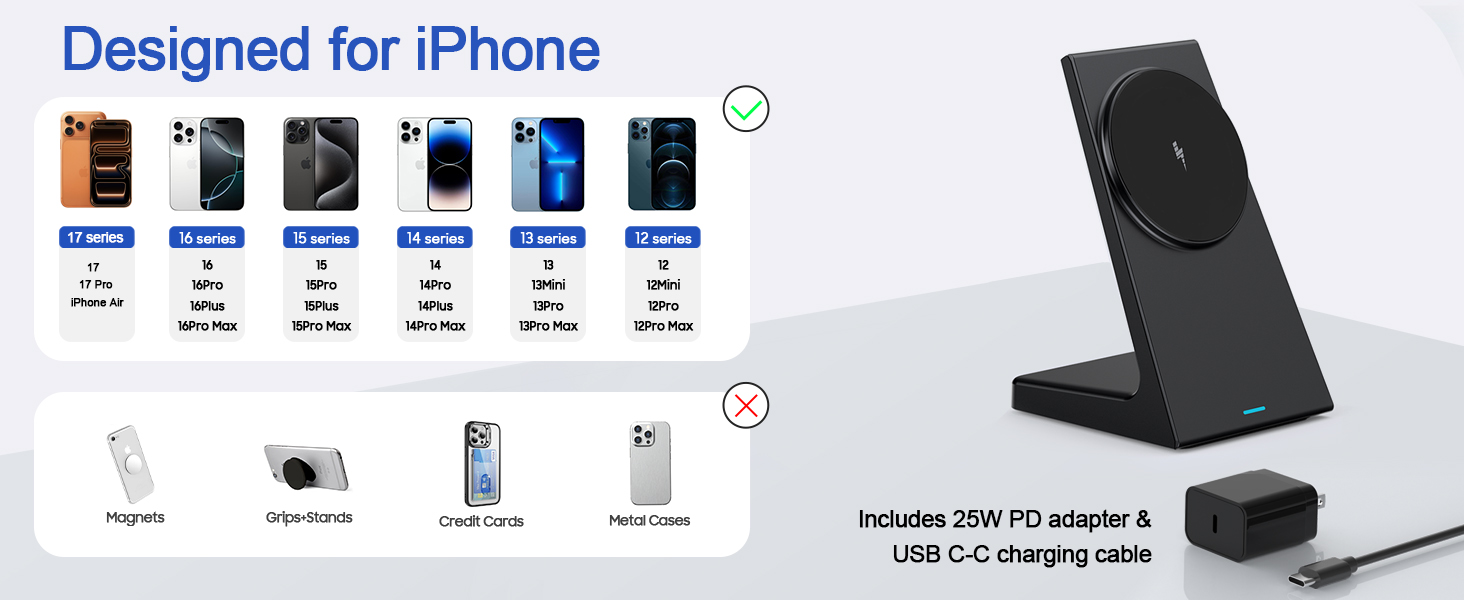 iPhone Wireless Fast Charger-Standing iPhone Charger