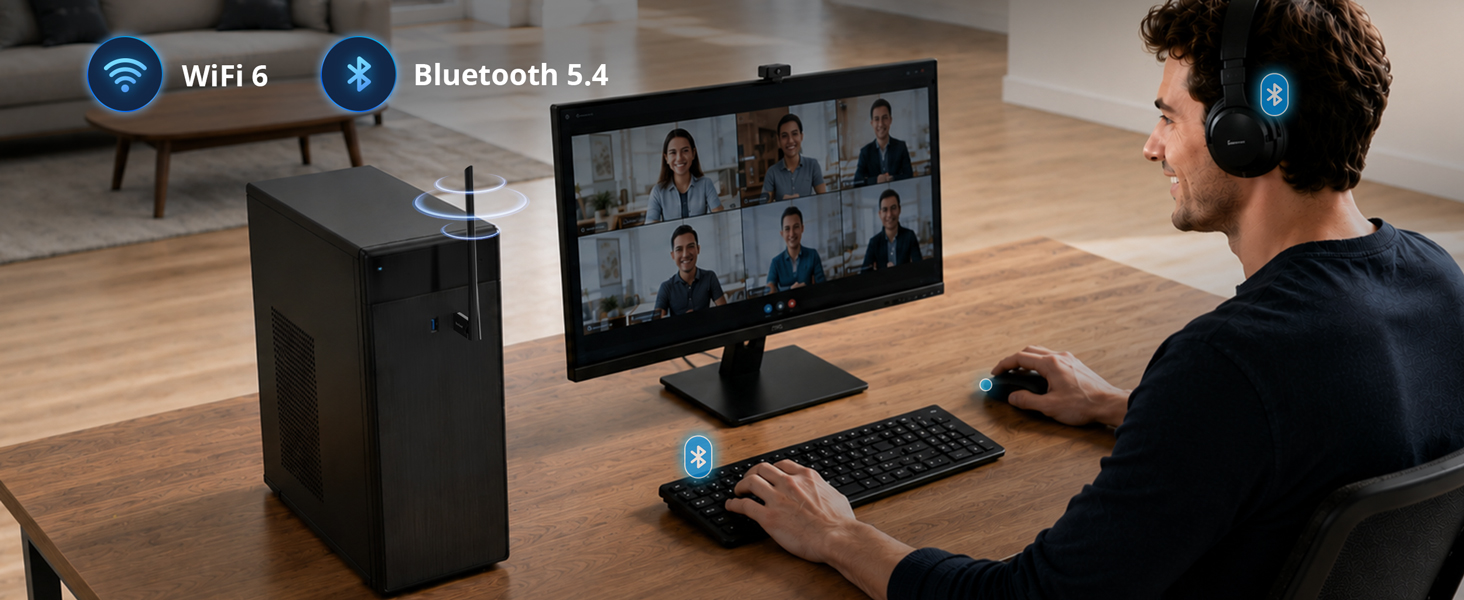 Laptop Using WiFi 6 and Bluetooth 5.4 Adapter for Stable Daily Wireless Connection