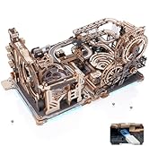 ROBOTIME 3D Puzzle - Combination Set Marble Tracks - Motorized Marble Spaceport LGC01+Marble Nigh...
