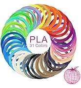 Kretrum 3D Pen Filament Refills 31 Colors, 3D Printing Pen PLA Filament 1.75mm,Each Color 5M, Toa...