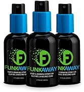 FunkAway Odor Eliminator Spray for Shoes, Clothes and Gear, 3.4 oz., 3 Pack, Non-Aerosol; Mini Si...